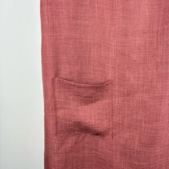 Lulus Women’s Poppy Rust V-Neck Shift Dress Pockets Chic Business Preppy Small - Picture 6 of 11